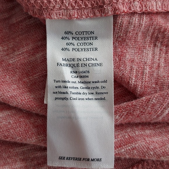 Faherty Shirt Men's Size XL Henley Red Heather Stretch S/ S T-shirt Button‎ - Picture 7 of 12